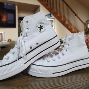 White Platform Converse